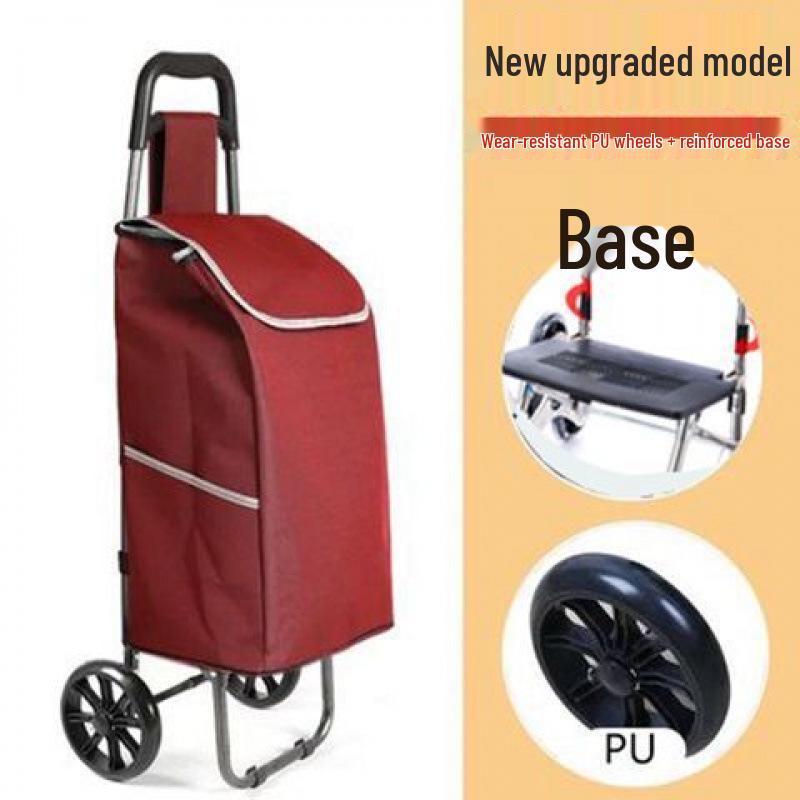 Lightweight Foldable Shopping Cart for Seniors: Stair-Climbing Trolley with Portable Handle