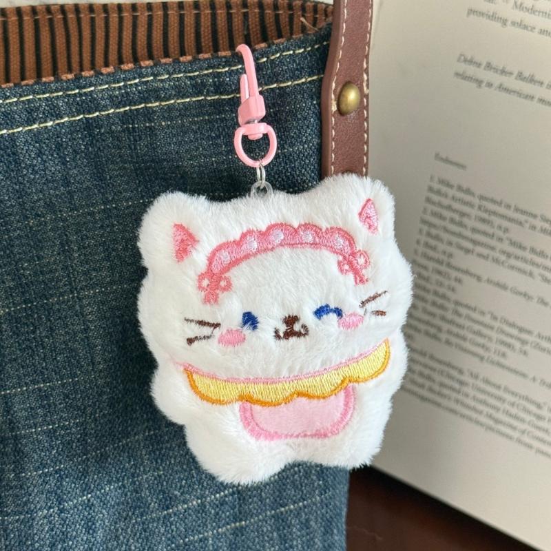 1pcs Cute Cartoon Plush Keychain Creative Fashion Pendant Simple All-matching Bag Decoration Accessorie