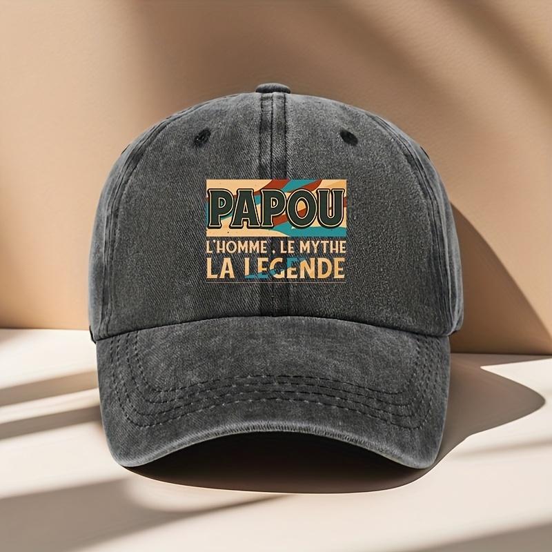 Unisex Adjustable Size Hat with Geometric PAPOU Print Fashion Printed Baseball Cap Retro Dad Hat Outdoor Casual Cap