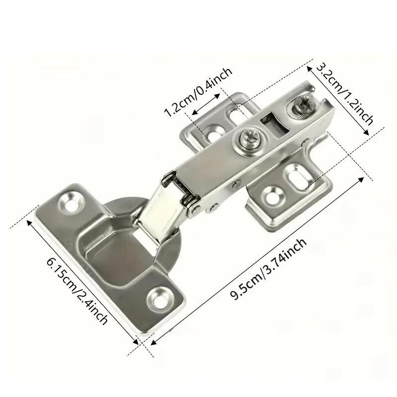 10Pcs Cabinet Hinges with Screws Steel Hinges For Furniture Full Overlay Mute Cabinet Door Cupboard Hinges Furniture Fitting
