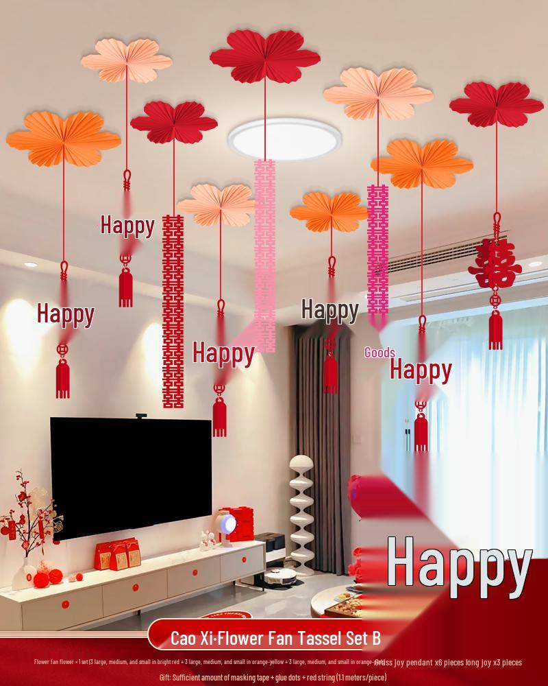 Ceiling Hanging Decorations: Wedding, Living Room, Bedroom, Boudoir Pendants & Fan Floral Ornaments