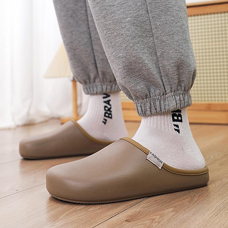 Fashion Cotton Slippers for Men Women Winter Casual Home Shoes with Fur Indoor Outdoor Waterproof Warm Plush Shoes Couple Slides