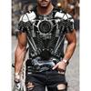 Modisches 3D-Druck Herren Kurzarm Rundhals T-Shirt Übergröße Tee Sommer Freizeit T-Shirts