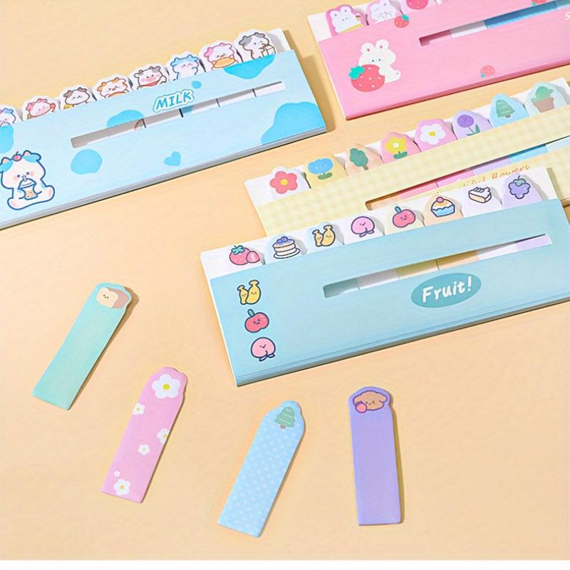 2PCS/ set of cartoon animal row station post-it notes, cute ins girl heart index stickers, learning memos N sticky notes