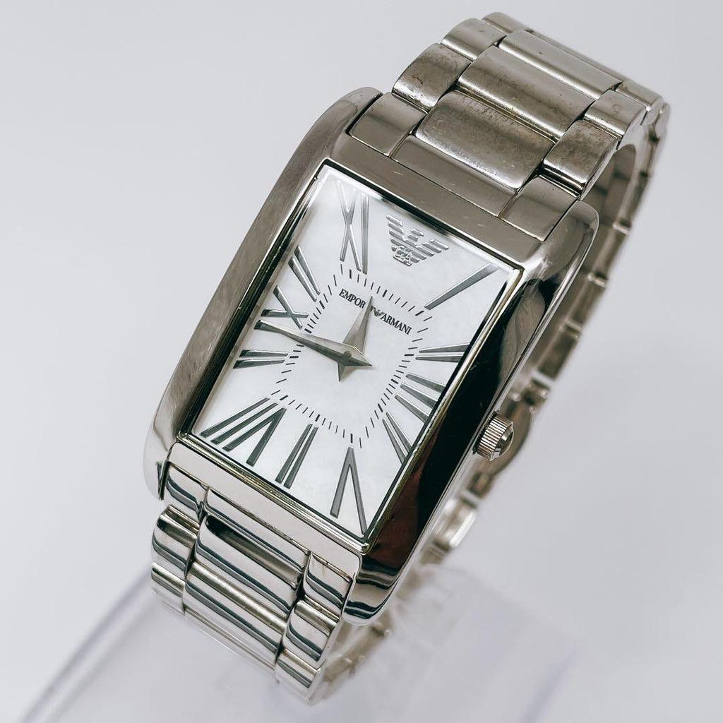 Used New battery/operating EMPORIO ARMANI watch quartz vintage Emporio Armani square quartz analog