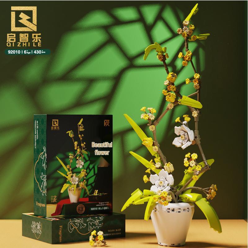 

Букет бонсай высокой сложности Цичжи Лэ: Орхидея и Роза Сделай сам Строительные блоки Пазл Подарок