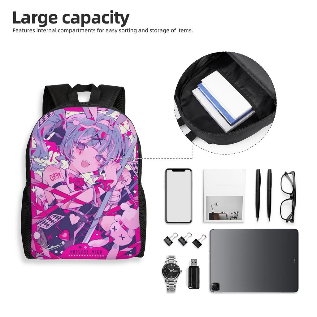 Hatsunes Anime Mikus Travel Backpack Men Women School Computer Bookbag Virtual Singer College Student Daypack Bags