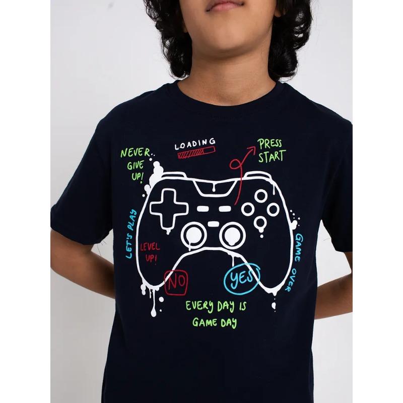 

Summer Round Neck 3D Cartoon Pattern Printed Top Fashionable Casual Short Sleeved Children s Boy T-shirts 110