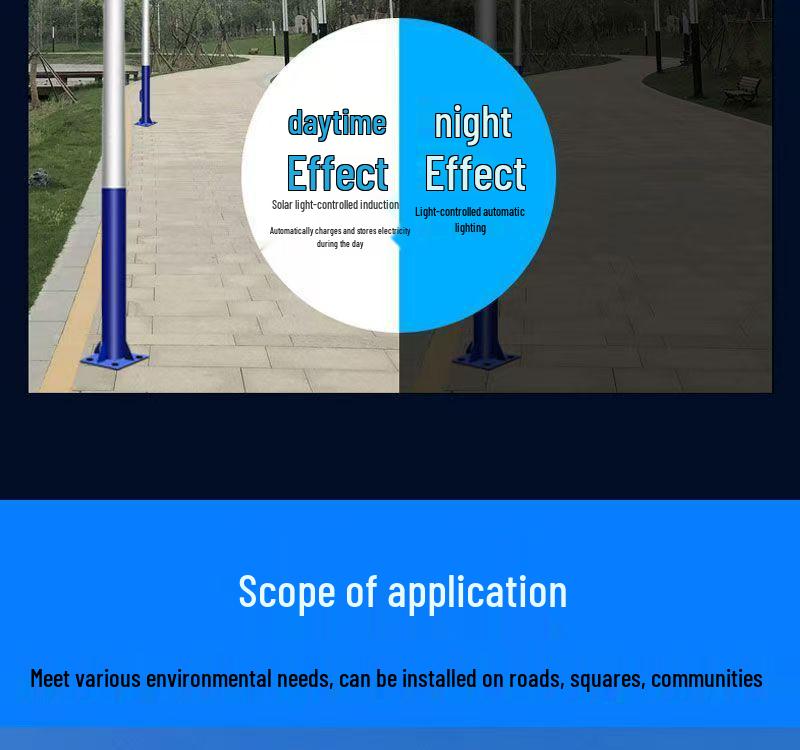Solar Street Light Set with Pole - LED Outdoor Lighting for Rural Projects