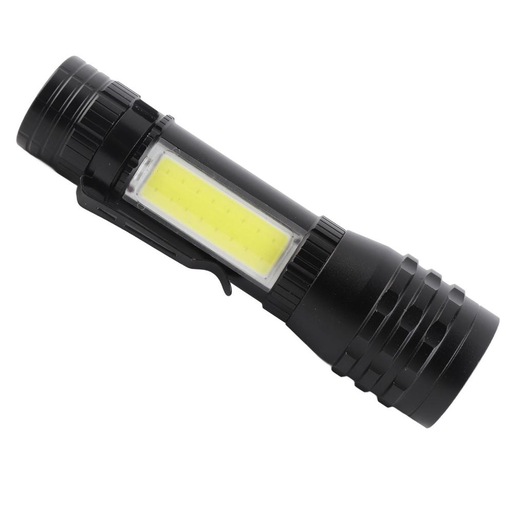 Rechargeable Flashlight 4 Modes High Brightness Metal Flashlight with COB Sidelight for Outdoor
