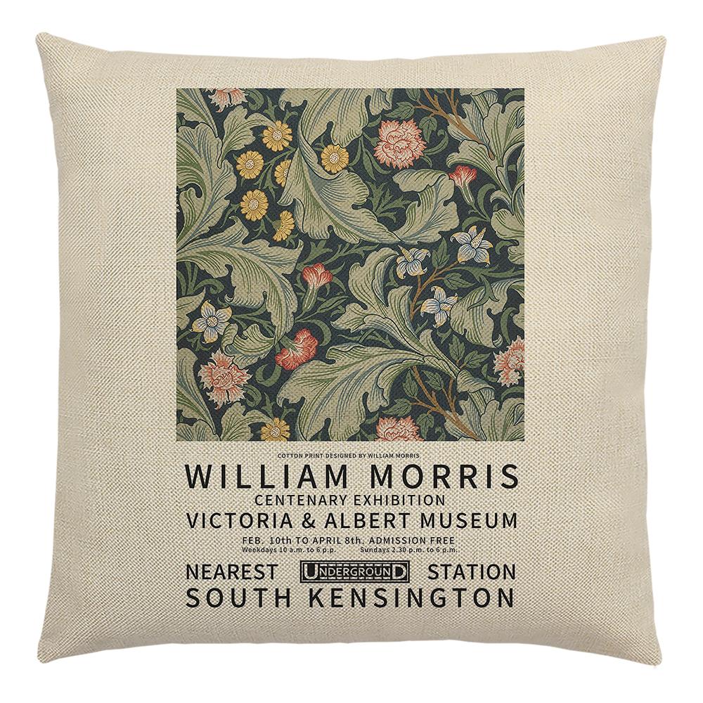 William Morris Painting Cushion Cover for Sofa Throw Pillow Cover Vintage Linen Pillow Case Home Decoration Leaf Plants Printing