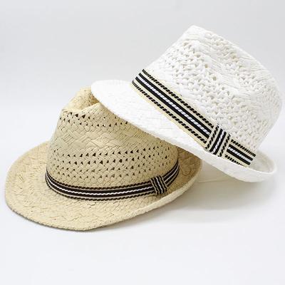 Spring And Summer Parent-Child Hat Adult Handmade Sunshade Top Hat British Style Straw Hat Beach Jazz Hat