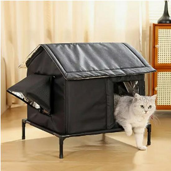 All-Season Waterproof, Cold-Resistant Outdoor Enclosed Love Heart Cat House with Free Shipping.
