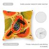 Papaya illustration Cushion Cover Anti-dustmite Pillowcase Invisible zipper silky short plush Sofa cushion cover
