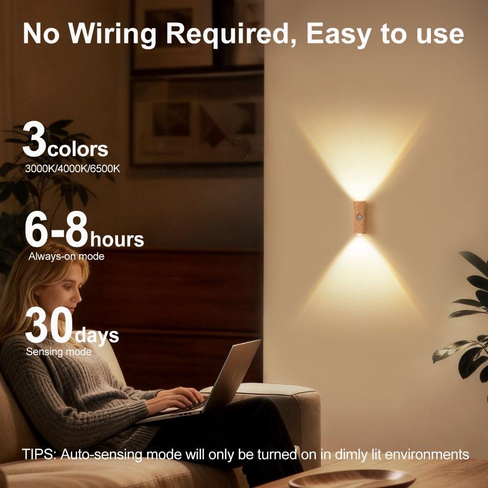 3 Color Light PIR Motion Sensor Wall Lamp Dual Up Down Lighting Sconce Light Ndoor Use