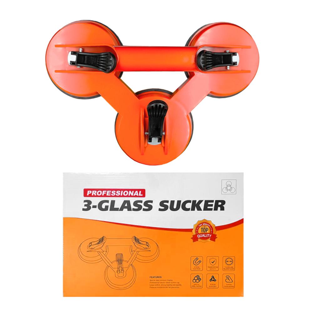 Glass Lifting Suction Cups with Heavy Duty Vacuum ABS Handle Construction - Multi Cup Lifting Tool for Floor Tile and Windshield