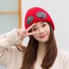 Warm Woolen Yarn Skiing Hat with Fake Windproof Glasses Stylish Knitted Cap New Year Christmas Gift