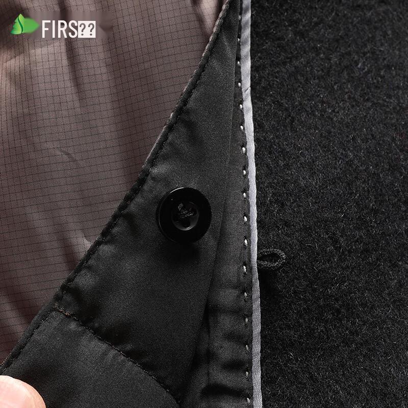 SANSAN Men's Long Wool Blend Trench Coat with Removable 90% Goose Down Liner