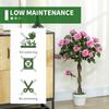 Set Of 2 Artificial Plants White Rose Floral In Pot Fake Plants For Home Indoor Decor 90cm Purple
