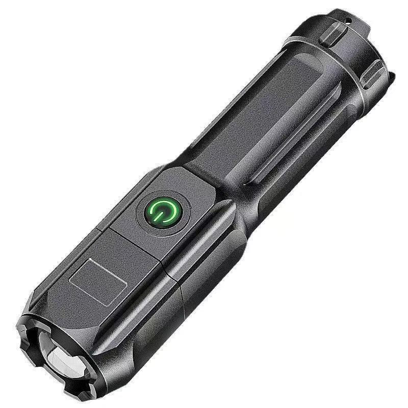 USB Rechargeable Long-Range LED Flashlight for Camping and Home Use