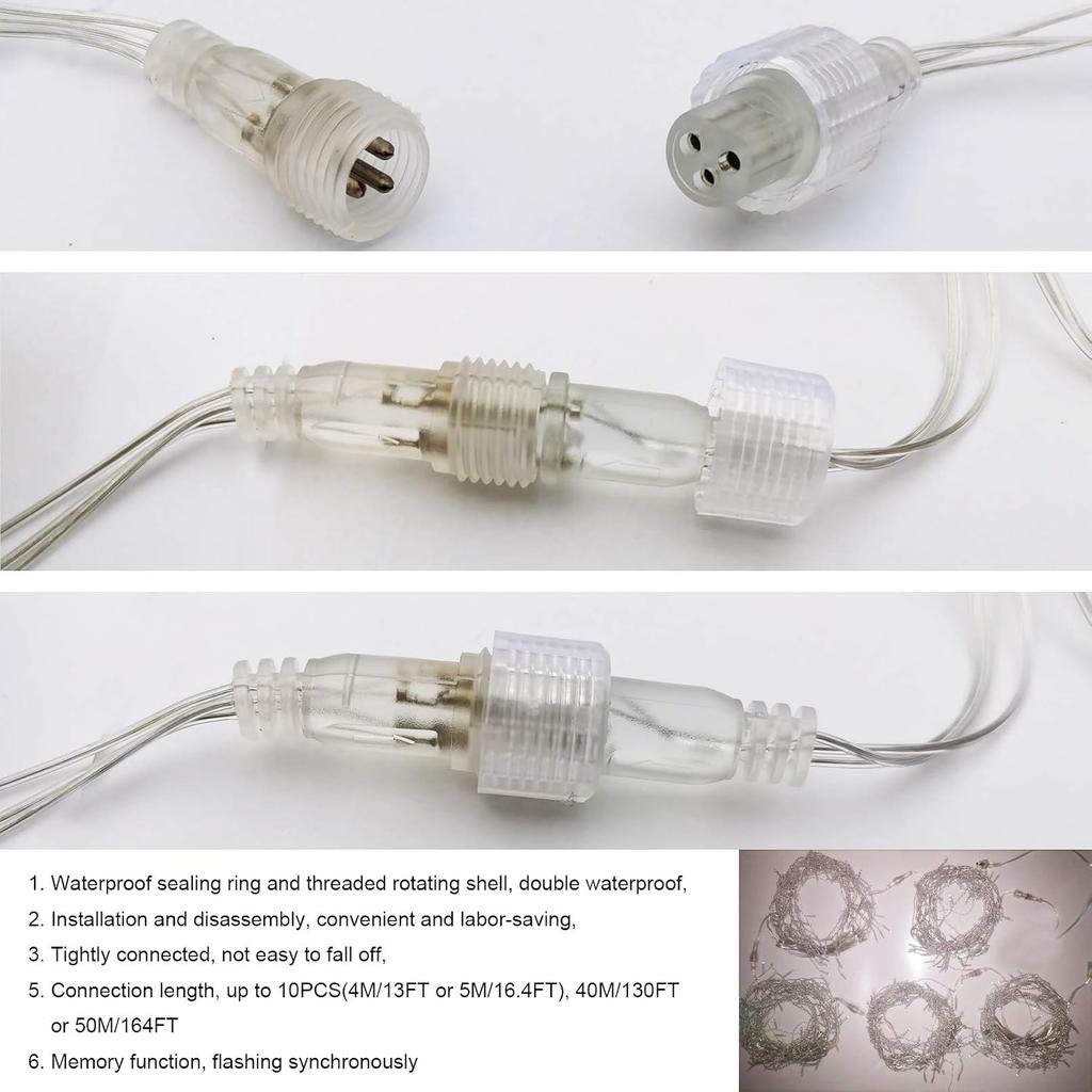 Lumières Guirlande Glaçons LED GTSYDING, 96 LED 4M 8 Modes Rideau Extensible Guirlande Lumineuse de Noël Plafond Suspendu Scintillement Lumières à Mémoire pour Extérieur Intérieur