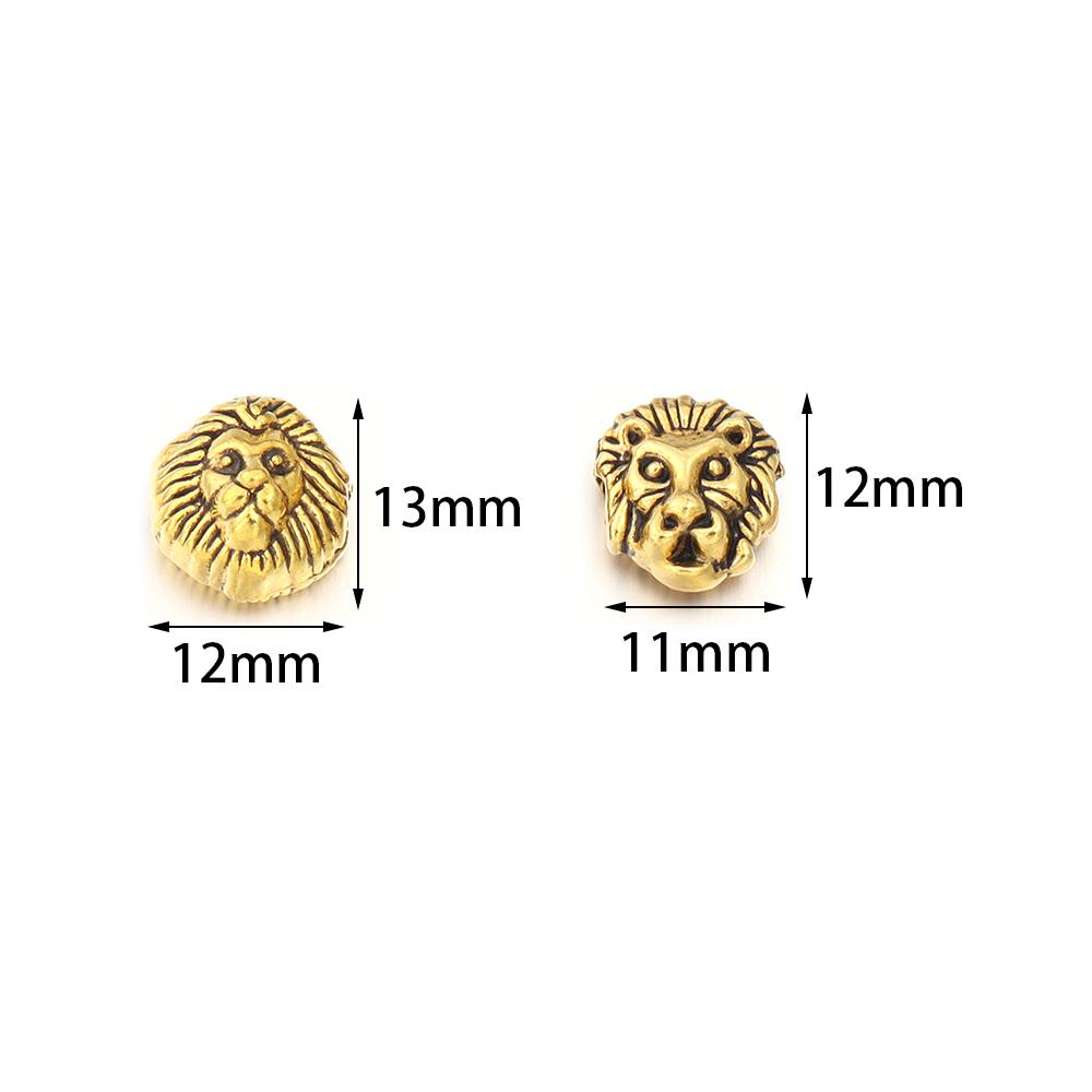 20pcs/lot Antique Lion Head Back Alloy Beads Charm Spacer Beads For Jewelry Making DIY Pendants Necklace Bracelets Accessories