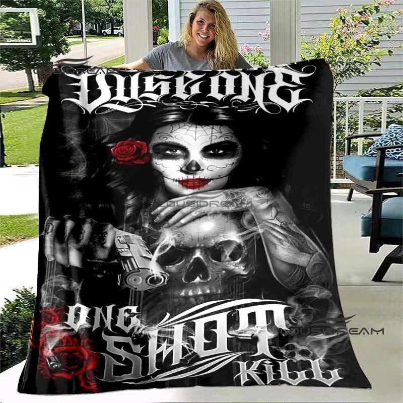 Deka na motorku Skeleton Ride or Die Skull Flanelová načechraná plyšová deka, dárky pro přátele, prostěradlo Sofa Travel Camping Deka