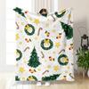 Striped Christmas tree digital-printed polyester Bedroom velvet flannel cover blanket Fleece soft sofa cover blankets for beds
