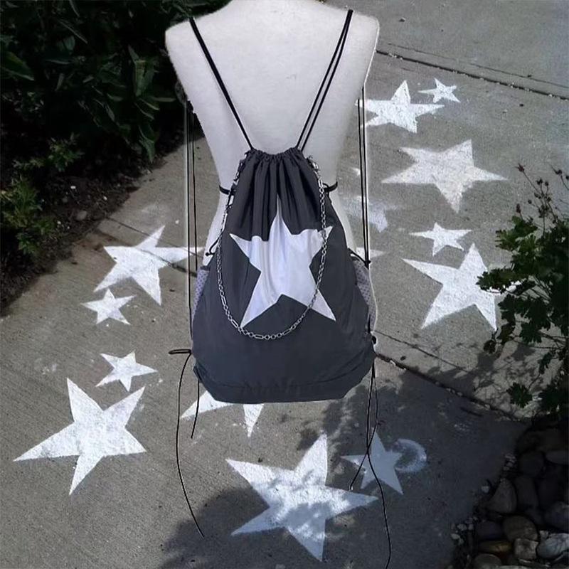 Star Bag, Dirt-resistant, Drawstring Backpack, Versatile, Drawstring Bag