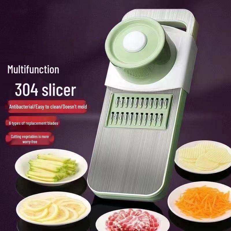 Stainless Steel Multifunctional Vegetable Cutter & Grater with Hand Guard