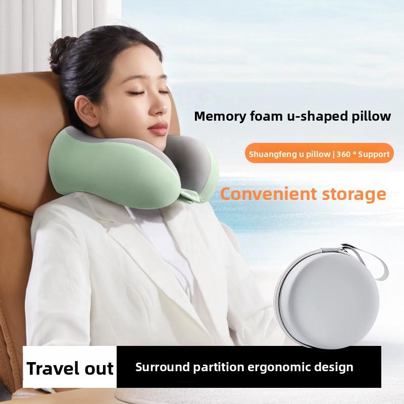 Memory Cotton U-shaped Pillow Travel Neck Pillow Airplane Sleeping Pillow Neck Pillow Cervical Spine Neck Pillow Portable U-shaped Pillow