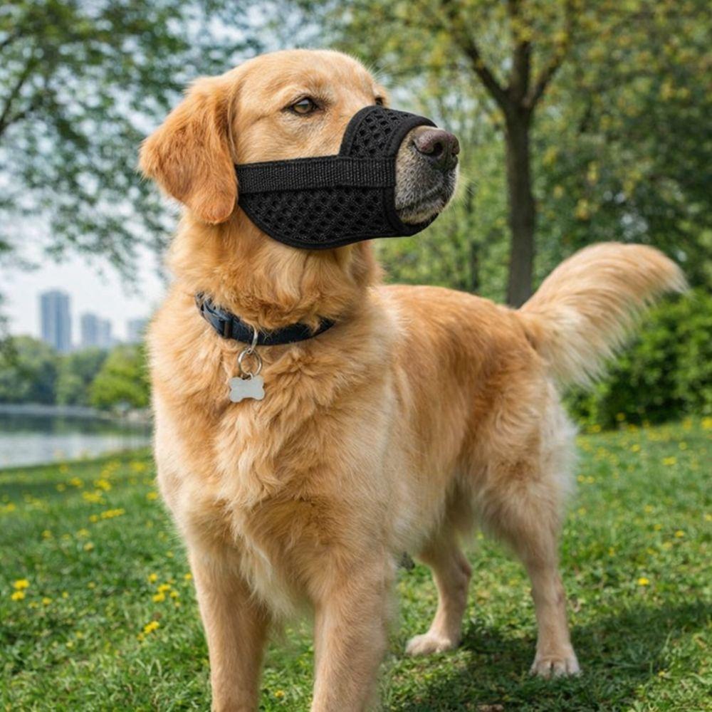 Prevent Chewing Anti Bite Dog Mesh Muzzle Breathable Soft Dog Mouth Guard Adjustable Prevent Barking Puppy Grooming Sessions