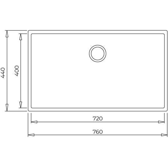 Évier - TEKA - Square 72.40 TG N - Sous plan - Tégranite+ - Noir - 76 cm