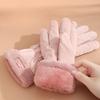 Autumn and Winter Gloves for Women In Warm Korean Touch Screen Driving Outdoor Cycling Electric Bike Windproof Cold Plus Lint Cotton Gloves