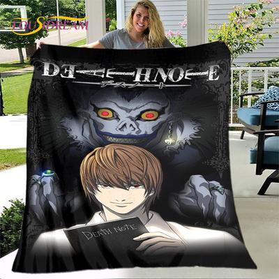 Anime Death Note  Horror Cartoon Blanket,Flannel Blanket Throw Blanket,Soft Warm Blanket for Living Room Bedroom Beds Sofa Gift
