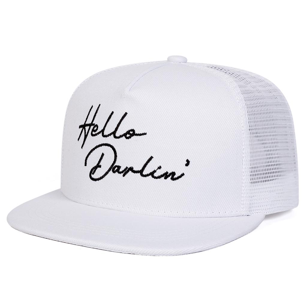Unisex Hello darlin Embroidery Hip-hop Net Hats Spring And Summer Outdoor Adjustable Sports Casual Baseball Caps Sunscreen Hat