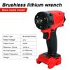 Cordless Impact Wrench Brushless Lithium-ion High-Torque Electric Screwdriver Mini Handheld Impact Wrench for Milwaukee