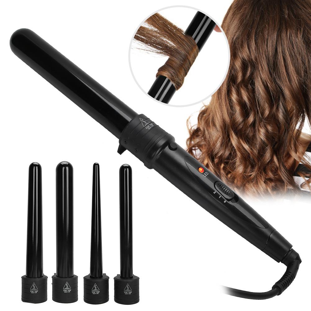 5‑In‑1 Curling Iron LED Adjustable Temperature Hair Styling Curling Iron Wand Set 110‑240VUS Plug