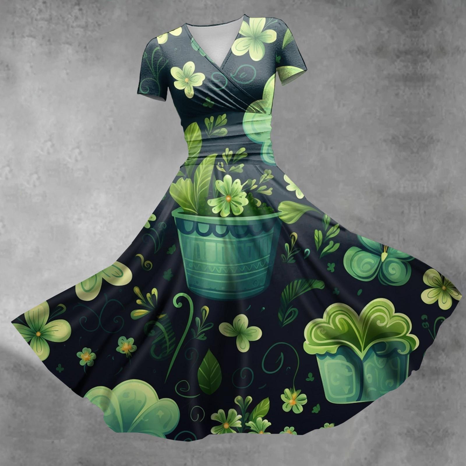 Дамское платье принцессы с сексуальным v-образным вырезом St. Платье с короткими рукавами — фото 7