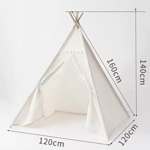 1.6m1.3m Kid Tent Indoor Play House Wigwam for Child Portable Child Tipi Tents Teepee Toddler Ball Pit Girl Castle Play Room