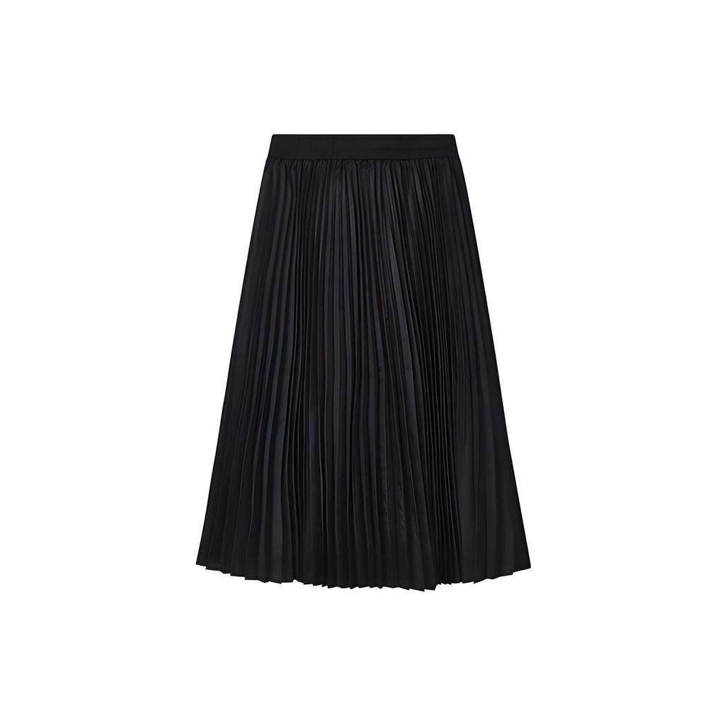 FILA X MIHARA YASUHIRO Collaboration SS22 Solid Color Casual Loose Pleated Maxi Skirt Women skirts Black F11W223308F-BK