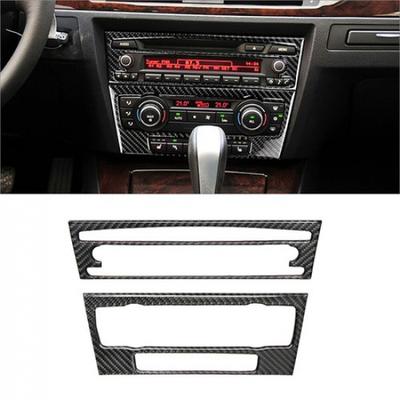 Carbon Fiber Console CD&AC Panel Cover Trim For BMW 3 Series E90 E92 2005-2012