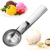 Fruit Scooper Ice Cream Scoop, Stainless Steel with Trigger Non-Slip Handle, Dessert Tool Heavy Duty Metal Scoop for Balls Spoon