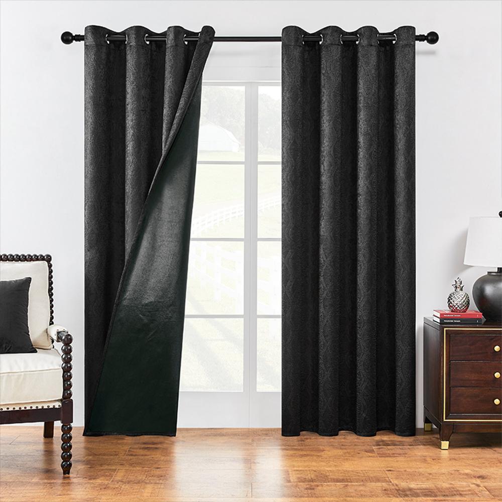 

Новые плотные однотонные шторы, теплоизоляция, затемнение комнаты и шторы, украшение спальни и гостиной W132cmxH213cm 1PC чёрный