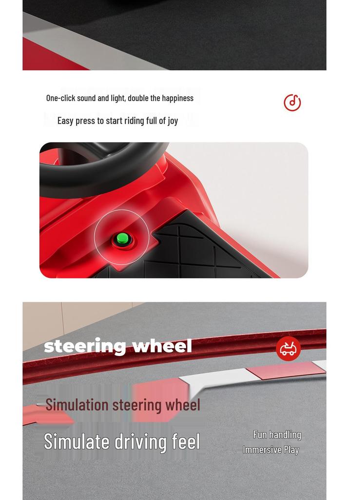 Children's Musical Scooter for Kids Aged 1-3: Four-Wheeled Wiggle Car Walker