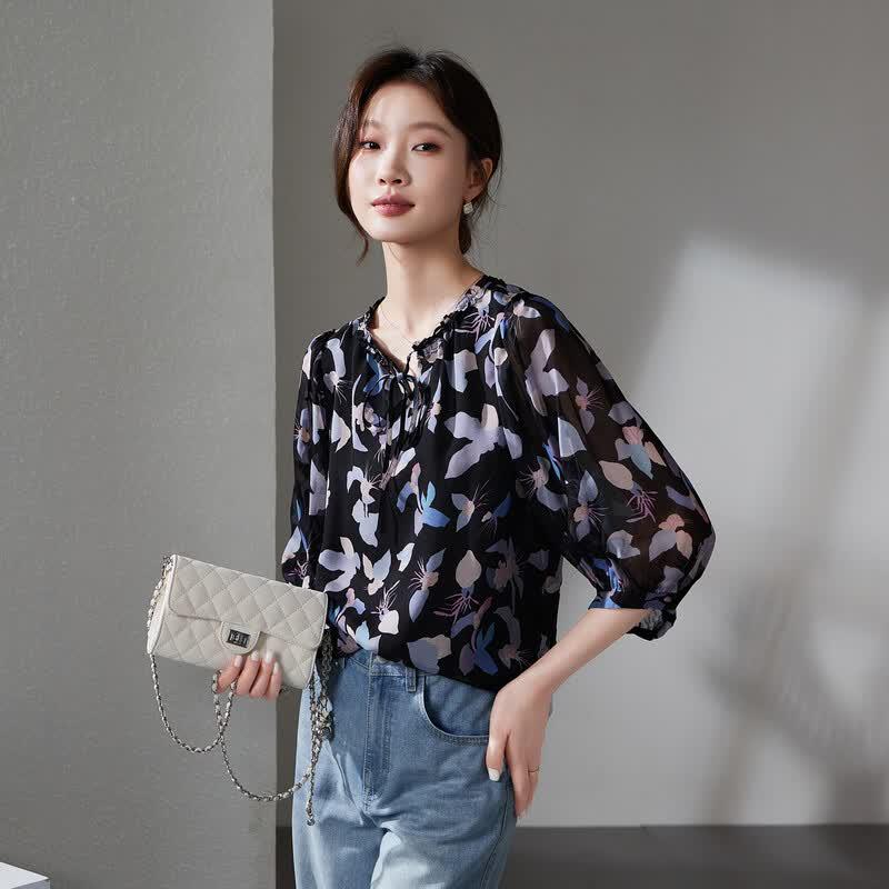 SOFSIL Women s 100% Mulberry Silk V-Neck Blouse M