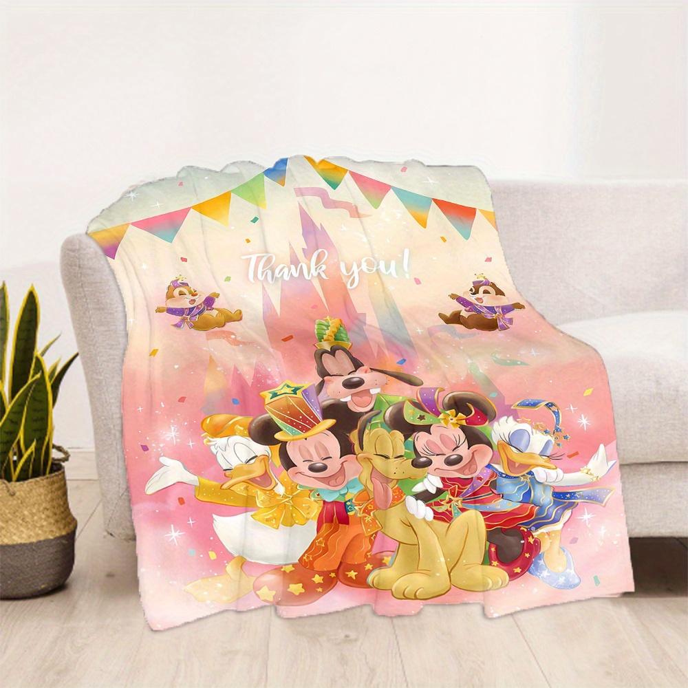 1pc, Happy Mickey & Minnie Blanket Soft Throw for Room Decor, Perfect Gift for Family and Friend, Living Room, Travel, Camping