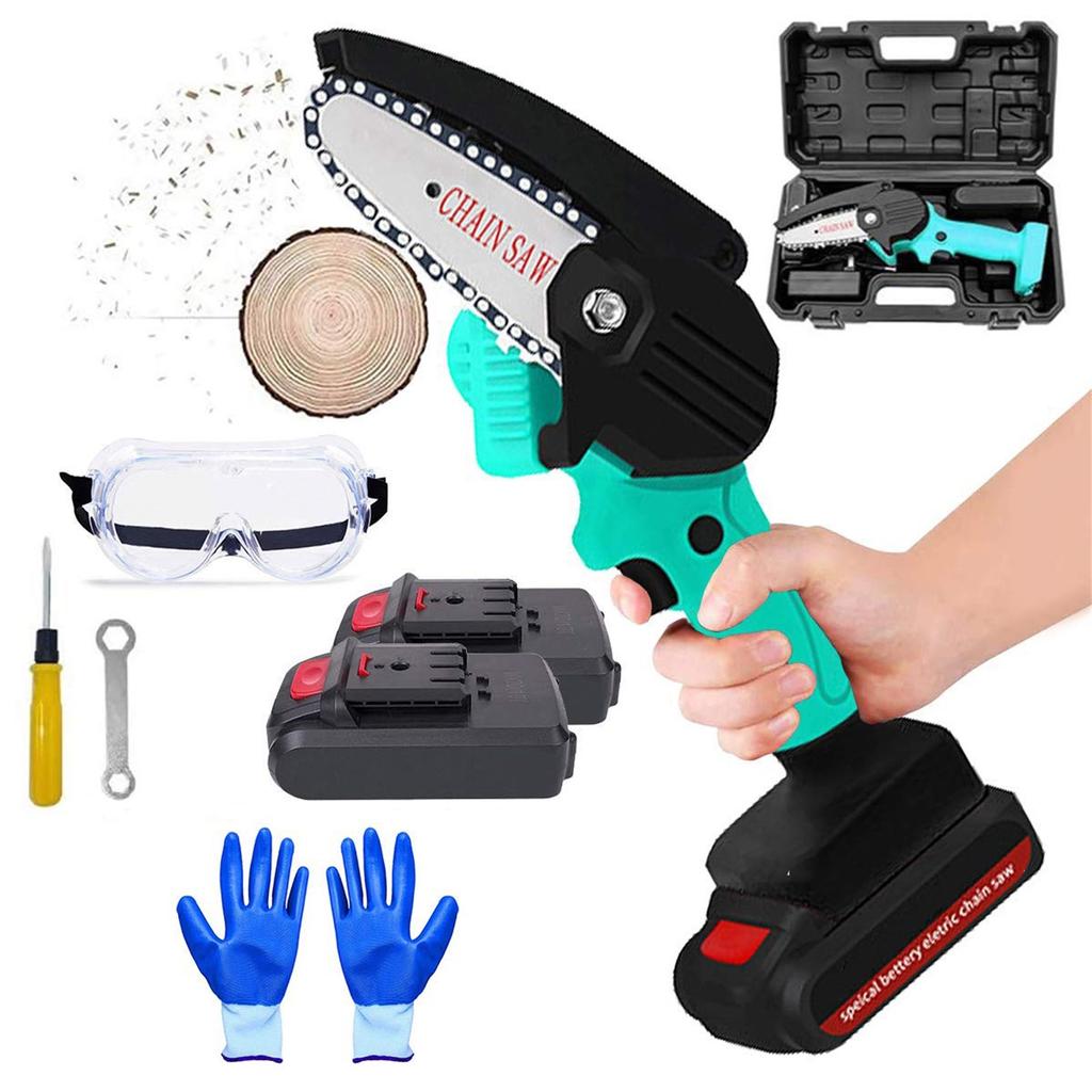 THE ELECTRIC CHAINSAW EVER BATTERY-POWERED WOOD CUTTER US Plug 4 INCH