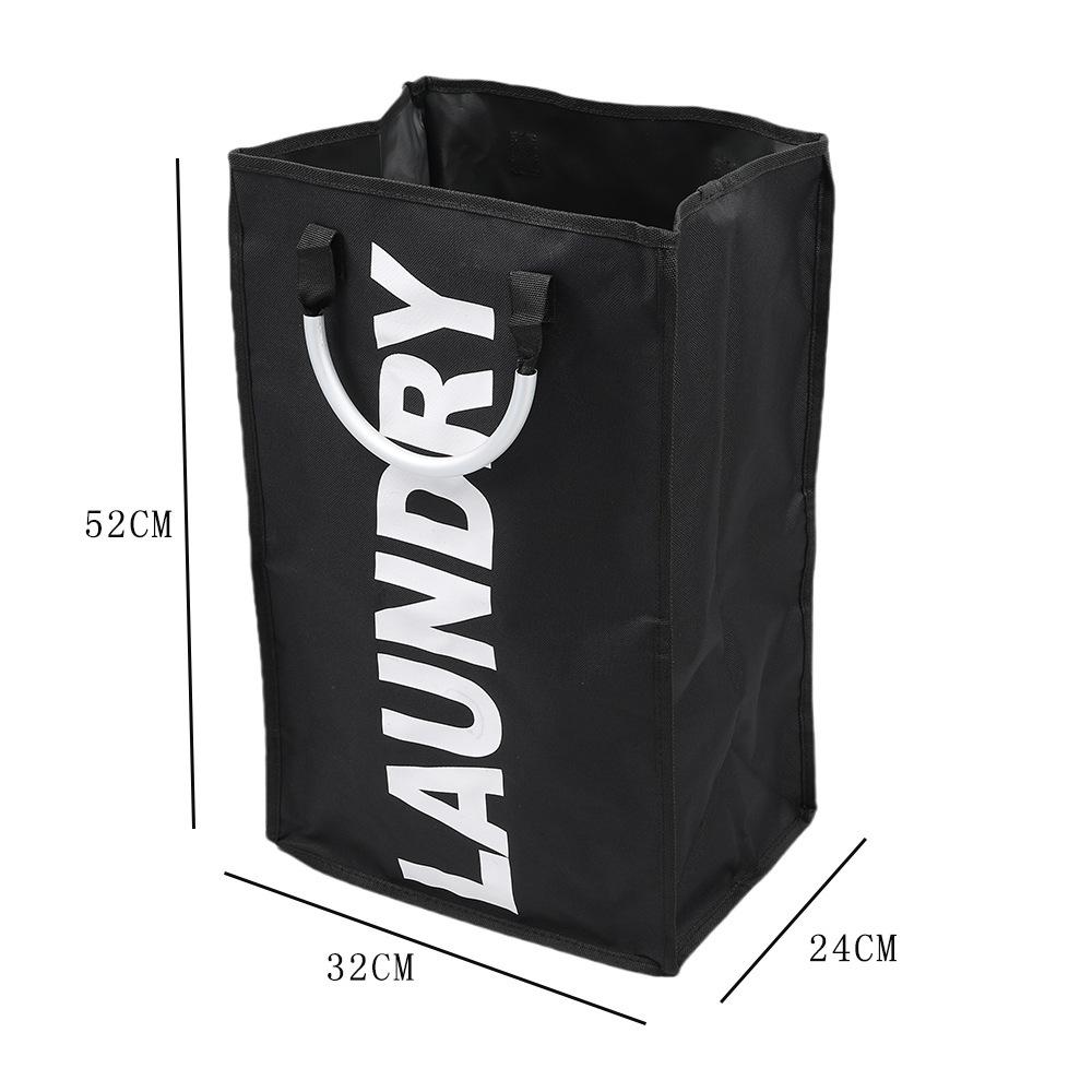 Shu Shi Foldable Waterproof Oxford Cloth Laundry Tote Bag with Round Handles