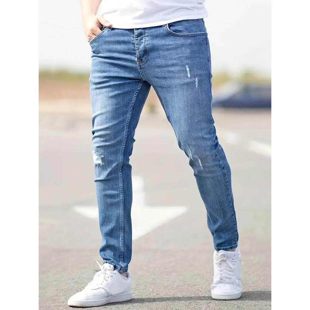 Men Jeans Casual Skinny Pants Stretch Denim Trousers Slim Fit Straight Pants Fashion Jeans Pencil Pants Man Clothing
